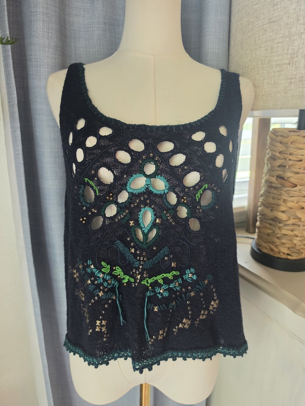 Free People Embroidered Tank